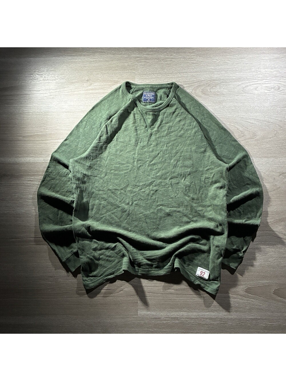 Vintage Y2K Abercrombie & Fitch Olive Green Slub Long Sleeve Shirt Men’s XL Knit